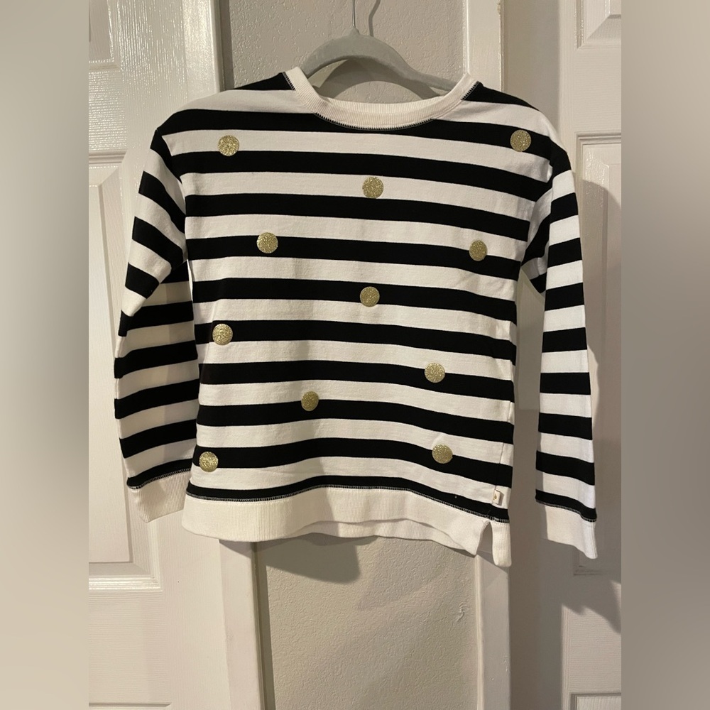 KATE 💛SPADE Striped Black and White Kids Shirt with Gold Accents Size 12